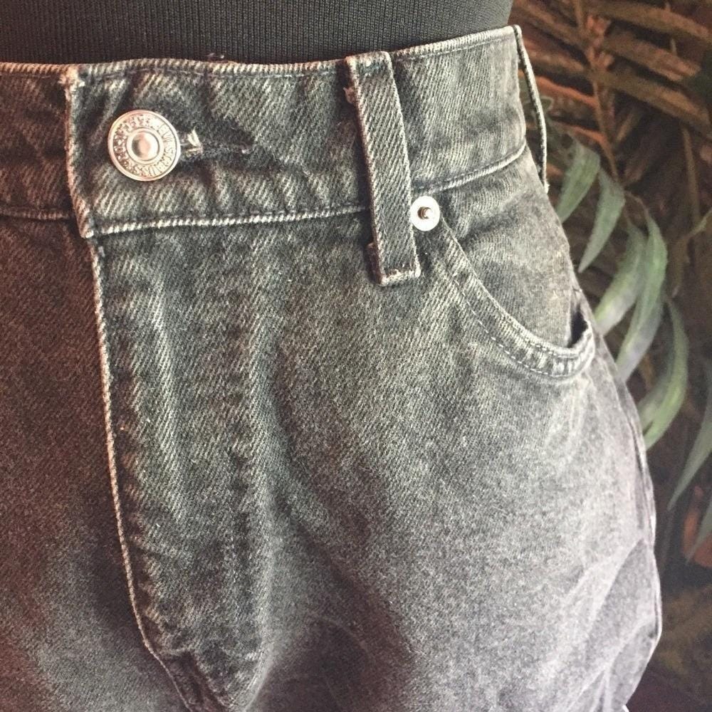 Levi's Orange Tab Denim Shorts Faded Black High Rise 90s Vintage - Picture 7 of 12